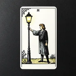 black paper tarot card a lamplighter turning on a lamppost on a street, latticework in the style of vintage detailed illustration designed by marc simonetti and mike mignola black light style intricate ink illustration