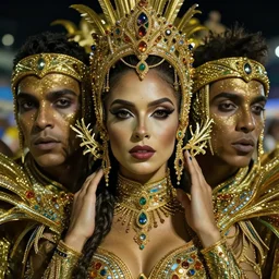 brazilian carnaval queen by istvan sandorfi & thomas eakes & xiang duan, perfect facial symmetry, dim volumetric cinematic lighting, photorealistic, 8 k octane comprehensive render, post - processing, extremely hyper - detailed, intricate, lifelike texture, epic composition, masterpiece, stunning,