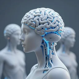 humanity trapped in the neuromorphic metaverse blending minds with machines hyperdetailed photorealism