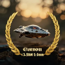 a 3 5 mm photo of an alien spaceship, bokeh, canon 5 0 mm, cinematic lighting, dramatic, film, photography, golden hour, depth of field, award - winning, 3 5 mm film grain