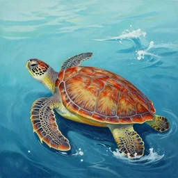 a beautiful painting of one full - body turtle with one turtle shell in the sea, sea wave ， good and evil, white ink + magical + symmetrical + detailed intricate + heraldic design + atmosphere ， by peter mohrbacher and kentaro miura + high details, in the style of jean delville, artstation, 8 k, tarmo juhola, ivan laliashvili, james gurney, moebius, roger dean, wlop, victo ngai, 4 k, cinematic