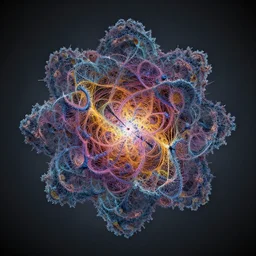 the latent space of an amplituhedron. depicting gravity. ultra resolution. high definition. procedurally generated fractal trending on artstation.