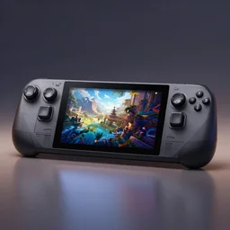 The Steam Deck handheld gaming console made by Valve Inc.