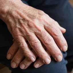 highly detailed close up of elderly hands