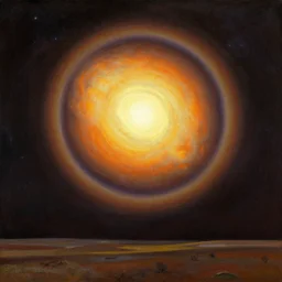exoplanet Gliese 531c in harsh UV light of Alpha Centauri with backlight, landscape oil painting panorama by  frazetta