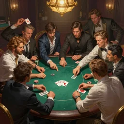 half dozen guys brawling over a game of poker. caotic fight intricate, elegant, highly detailed, digital painting, artstation, concept art, sharp focus, illustration, by justin gerard and artgerm, 8 k