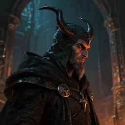 dungeons and dragons evil wizard character closeup side profile portrait, dramatic light, dungeon background, 2 0 0 mm focal length, painted by stanley lau, painted by greg rutkowski, painted by stanley artgerm, digital art, trending on artstation