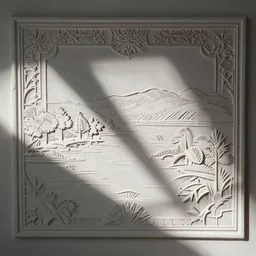 Art nouveau ceiling tile, minimal, embossed