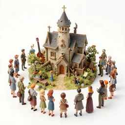 miniature crowd digital fantasy art, smooth, sharp focus, illustration, fairytale storybook, by artgerm, wlop