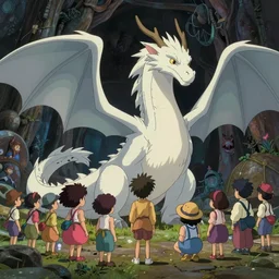 a wholesome animation key shot of hollow earth, white dragon being worshipped, studio ghibli, pixar and disney animation, sharp, rendered in unreal engine 5, anime key art by greg rutkowski, bloom, dramatic lighting, volumetric lighting