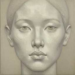a face made by super fine lines, abstract oil painting