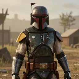 Film still of Jango Fett in Red Dead Redemption 2 (2018 video game)
