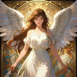 symmetry!!!!!! beautiful anime angel close portrait, wearing simple clothes, ultra detailed, elegant, intricate, pixar, anime, dynamic lighting, digital art, digital painting, artstation, wlop, sharp focus, illustration, art by artgerm and greg rutkowski and alphonse mucha, 8 k