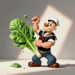 a real life popeye the sailor crashing a can of spinach