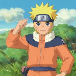 naruto in the style of studio Ghibli