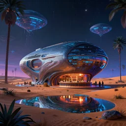 architecture by denis sarazhin, synthwave landscape thermal imaging desert extraterrestial nightsky retro cyberpunk atlantis evil tron dieselpunk at night water meadow rainforest retrowave biopunk darkacademia hyperrealism scumm bar at dusk cgsociety myst, archdaily, wallpaper, highly detailed, trending on artstation.