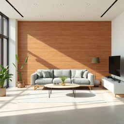 a modern indoor room clean architecture, a couch, a couch table, some plants, daylight, peaceful, 8 k octane render