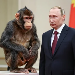 vladimir putin crossed with monkey, monke putin