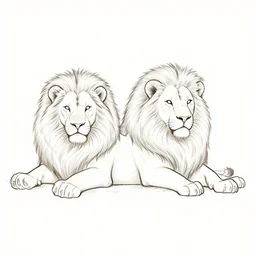 single line full body drawing of a lion lying. single line challenge. winner