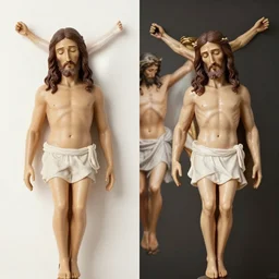a before and after photo of Jesus Christ