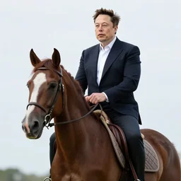 elon musk riding a horse
