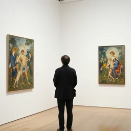 album cover art for curator looking at paintings akihiko yoshida