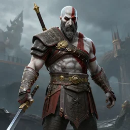 geralt of rivia as kratos in god of war: ragnarok