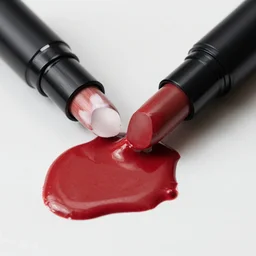 artistically melting lipsticks leaving a huge puddle