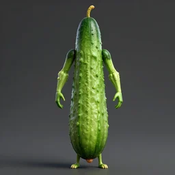 cucumber humanoid figure, symmetrical, highly detailed, digital art, sharp focus, trending on art station, anime art style