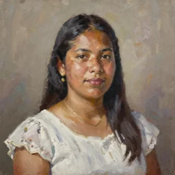 portrait of an panamanian woman ( 3 5 ) from panama in 2 0 2 1, an oil painting by ross tran and thomas kincade