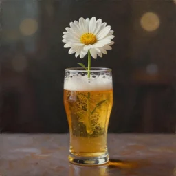 a flower growing inside a glass of beer, bokeh, studio lighting, concept art, digital painting, oil painting, hyperrealistic, beautiful, highly detailed, artstation, cgsociety, by artgerm
