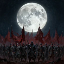 beautiful as the moon, terrible as an army with banners. art by jeffrey catherine jones and jakub rozalski