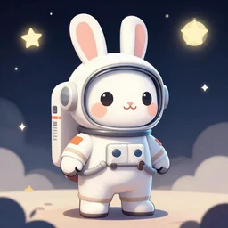 a cute little astronaut rabbit, digital art, trending on artstation, well detailed