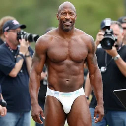 Paparazzi Photo of Dwayn Johnson wearing a diaper