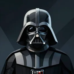 Darth vader, minimalistic, flat edges, geometric shapes, wallpaper, artstation