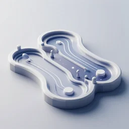 simple 3 d artwork, low poly, level design, technological, mini putt course in a cosmic space themed museum, sharp focus, ethereal, ambient, volumetric lighting, concept art, intricate, smooth, dynamic, subsurface scattering, wide angle, horizontal orientation, very coherent, hyper realism, behance, ray tracing, 3 d render, 8 k