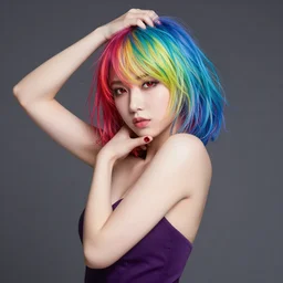 studio portrait absurdly beautiful, elegant, graceful, young hypercolorful sensual anime girl rubies red petals gems, ultrafine hyperrealistic detailed face illustration by kim jung gi, irakli nadar, intricate linework, sharp focus, bright colors, matte, octopath traveler, final fantasy, unreal engine highly rendered, global illumination, radiant light, intricate rainbow environment