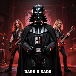 album cover for a darth vader themed rock band, album cover