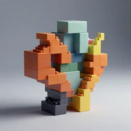 conceptual art sculpture made of rectangle tetris, octane render, trending on artstation