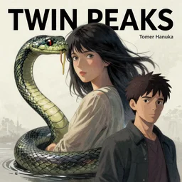 Twin Peaks poster artwork by Tomer Hanuka, Rendering of snake and a woman, by Michael Whelan, Makoto Shinkai and thomas kinkade, Matte painting, trending on artstation and unreal engine