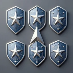 futuristic military campaign badges