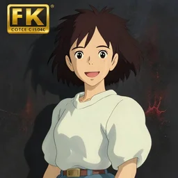 happy adult woman character portrait, by studio ghibli, highly detailed, dynamic shadows, 4 k, splash art