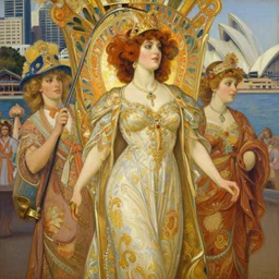 a beautiful realistic painting of ( ( ( ( ( ( isabelledeltore ) ) ) ) ) ) in the 1 9 8 0 s carnival in the city of sydney, australia intricate, elegant, highly detailed, digital painting, artstation, concept art, by krenz cushart and artem demura and alphonse mucha