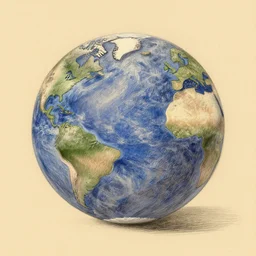 the earth, pencil sketch, trending on artstation, cgsociety