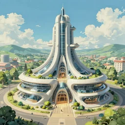 futuristic architecture, highly detailed, solarpunk, studio ghibli, jean - baptiste monge, octane render, 4 k