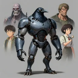anthropomorphic raven bodybuilder cyborg robot portrait, horror, game design fanart by concept artist gervasio canda, behance hd by jesper ejsing, by rhads, h. r. giger, makoto shinkai and lois van baarle, ilya kuvshinov