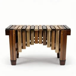 art deco vibraphone, studio product photography, isolated on a pure white background, centered, entire object in frame, sharp focus, soft studio lighting