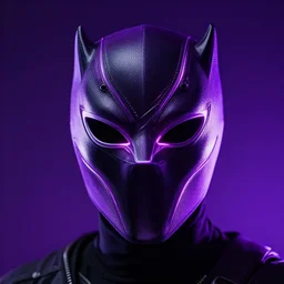 Nlack Panter mask, neon purple, cyberpunk, digital art, very detailed, high quality