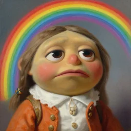 helga pataki's teeth, soft rainbow, painting by francois boucher, sad fraggle eyes