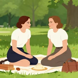 emma watson and albert einstein having a picnic in the park